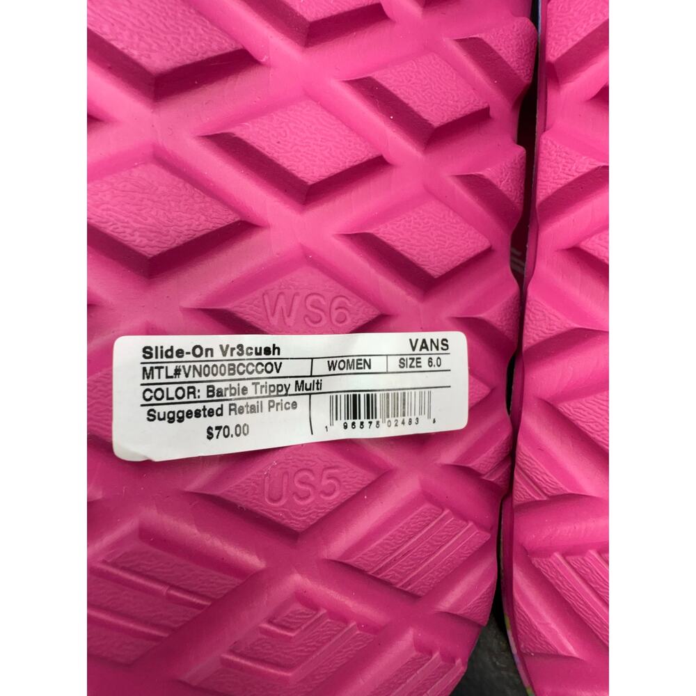 Vans x Barbie Slide On Vr3cush Womens Size 6 Trippy Pink Swirl Slip On Sandals - Picture 10 of 11